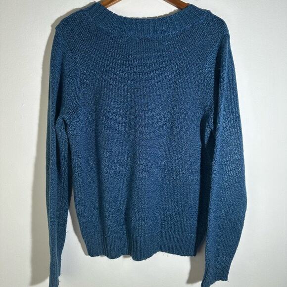 St. John's Bay Blue V-Neck Sweater Classic Pullover - Picture 3 of 3